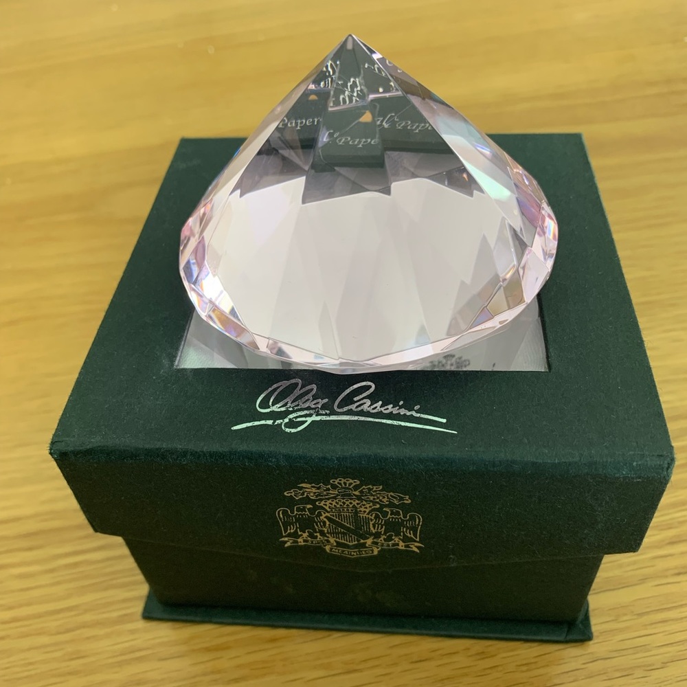 Pink Crystal Diamond Shaped Paperweight